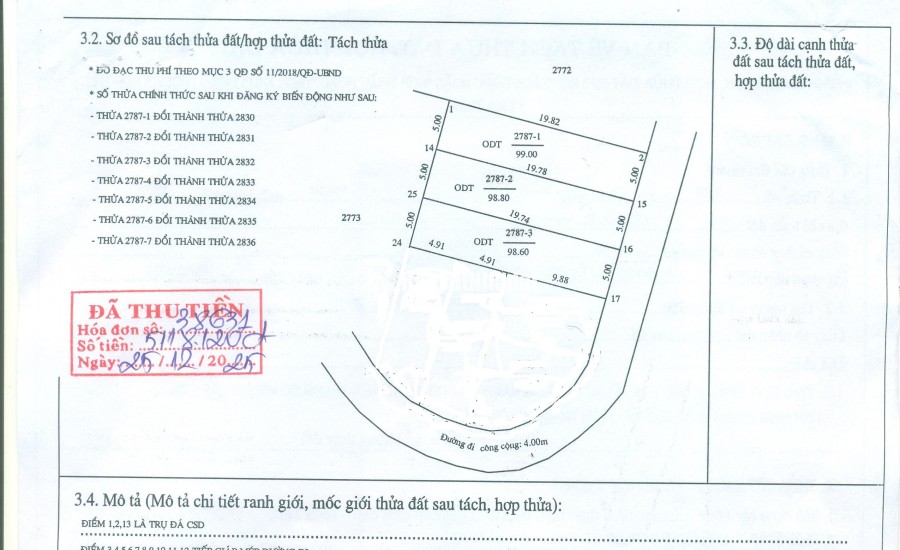 Bán đất ở ODT tại Bờ Dầu